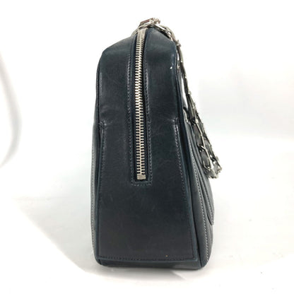 CHANEL Shoulder Bag leather black shoulder bag Mademoiselle Women Used