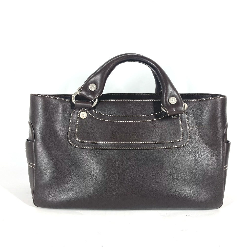 CELINE Handbag leather Dark brown Boogie bag Women Used