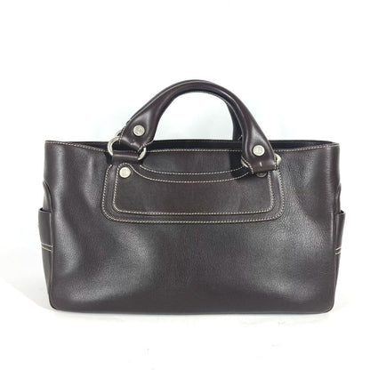 CELINE Handbag leather Dark brown Boogie bag Women Used