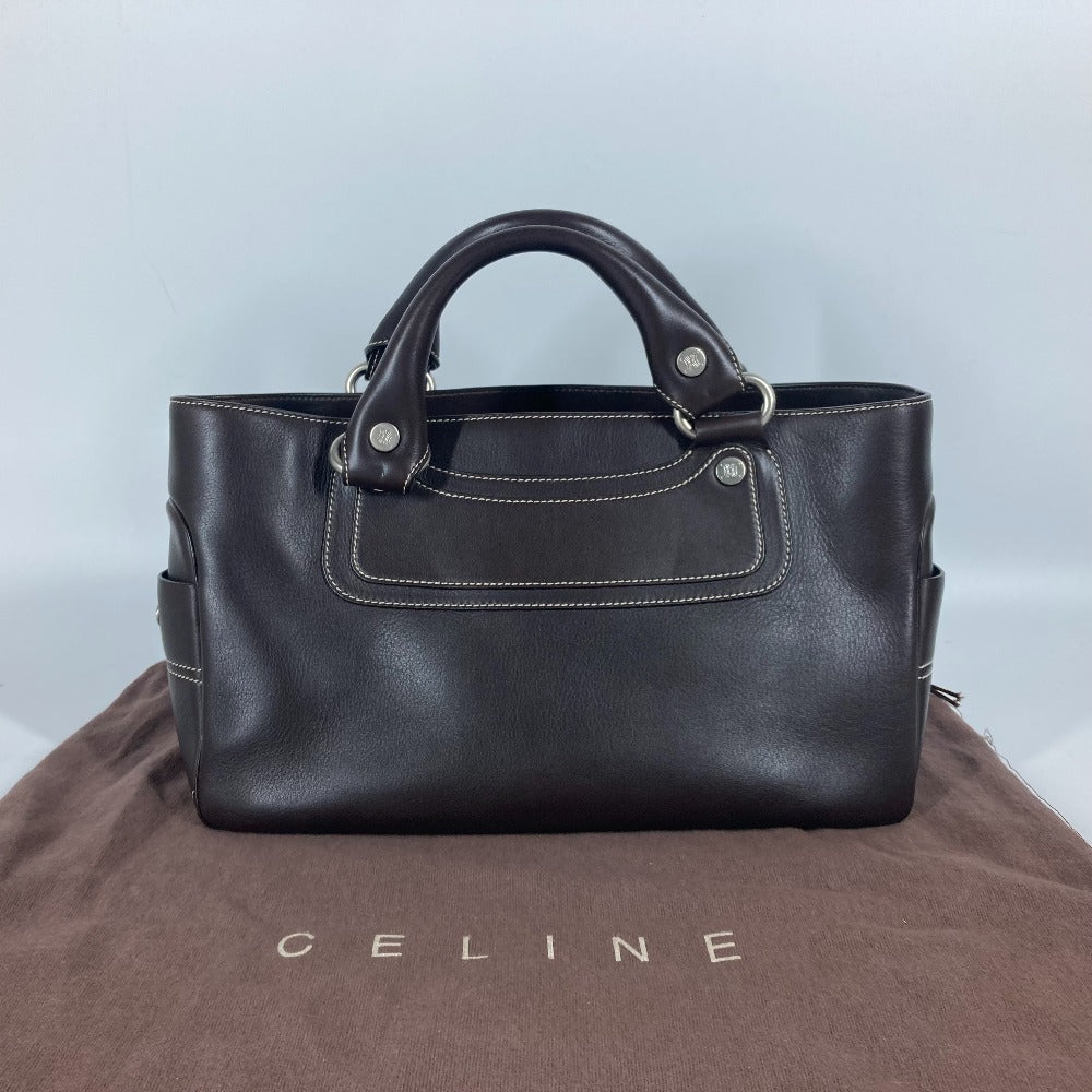 CELINE Handbag leather Dark brown Boogie bag Women Used