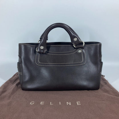 CELINE Handbag leather Dark brown Boogie bag Women Used