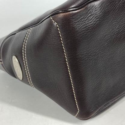 CELINE Handbag leather Dark brown Boogie bag Women Used