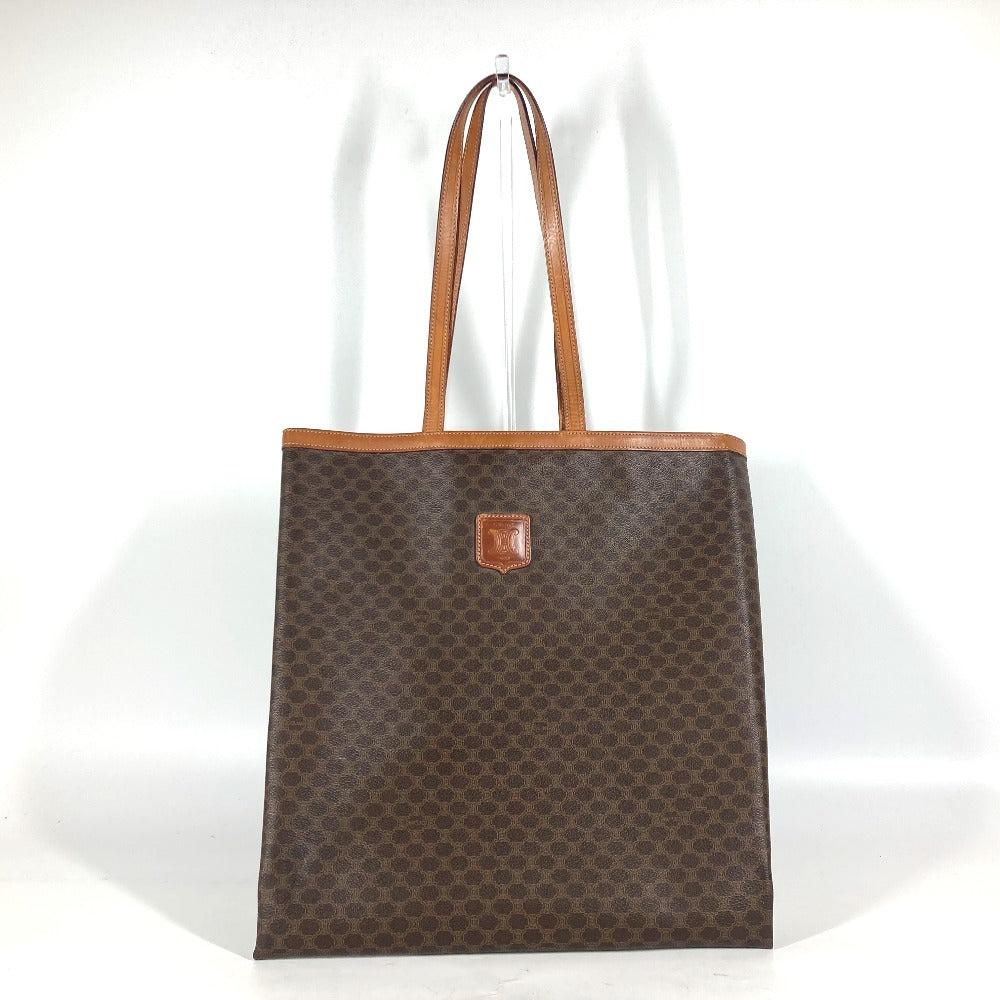 CELINE Shoulder Bag PVC / Leather Brown vintage Macadam Women Used