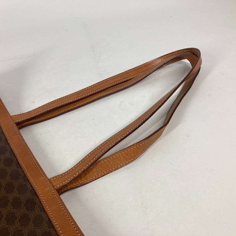 CELINE Shoulder Bag PVC / Leather Brown vintage Macadam Women Used
