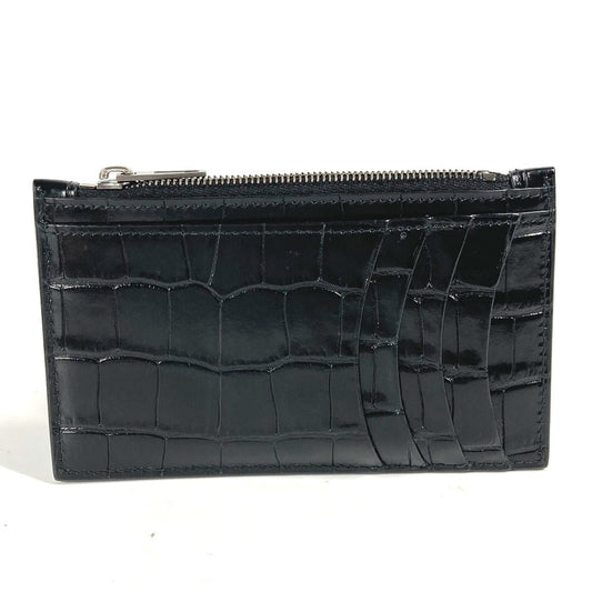 BALENCIAGA Coin case 637371 leather black Hour glass B logo fragment case mens