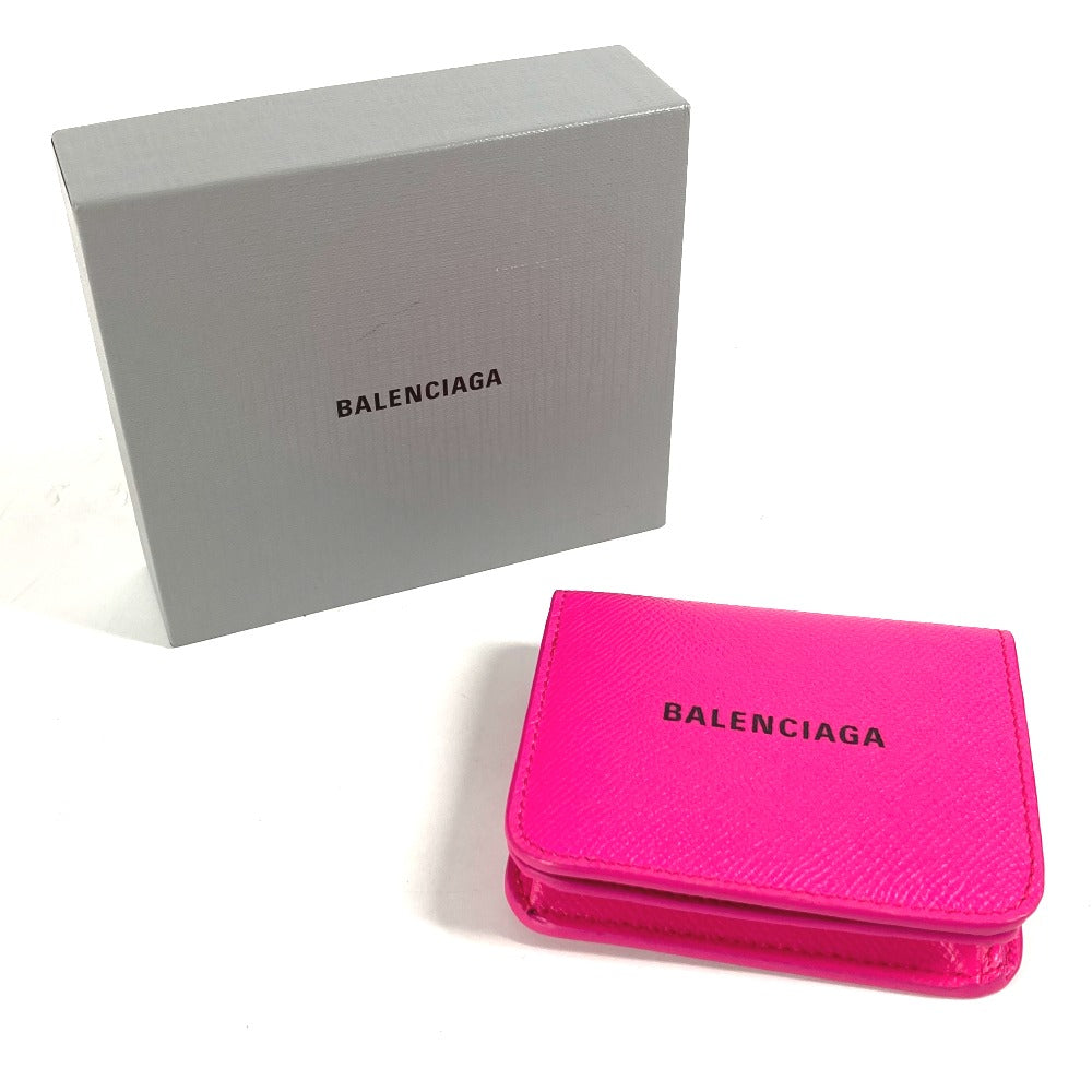 BALENCIAGA Folded wallet 594216 leather pink By color Everyday Mini Wallet Women