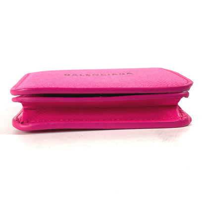 BALENCIAGA Folded wallet 594216 leather pink By color Everyday Mini Wallet Women