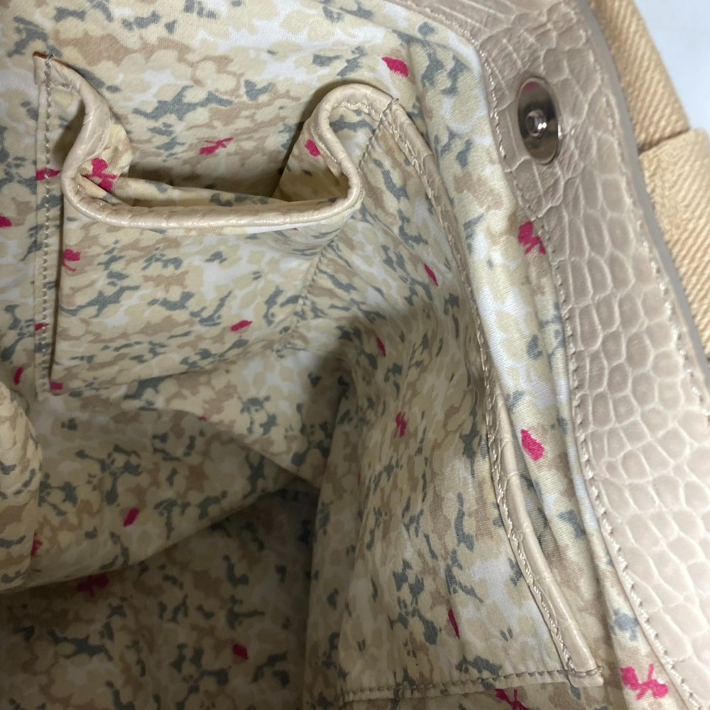 CELINE Tote Bag Leather / canvas white Macadam logo denim gradation Women Used
