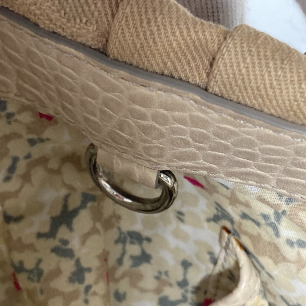 CELINE Tote Bag Leather / canvas white Macadam logo denim gradation Women Used