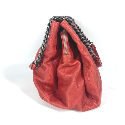 CHANEL Shoulder Bag Caviar skin Red logo CC COCO Mark