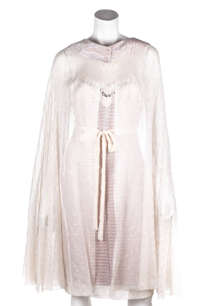 Chanel Pink Tweed and Chiffon Dress Size M | FR 40