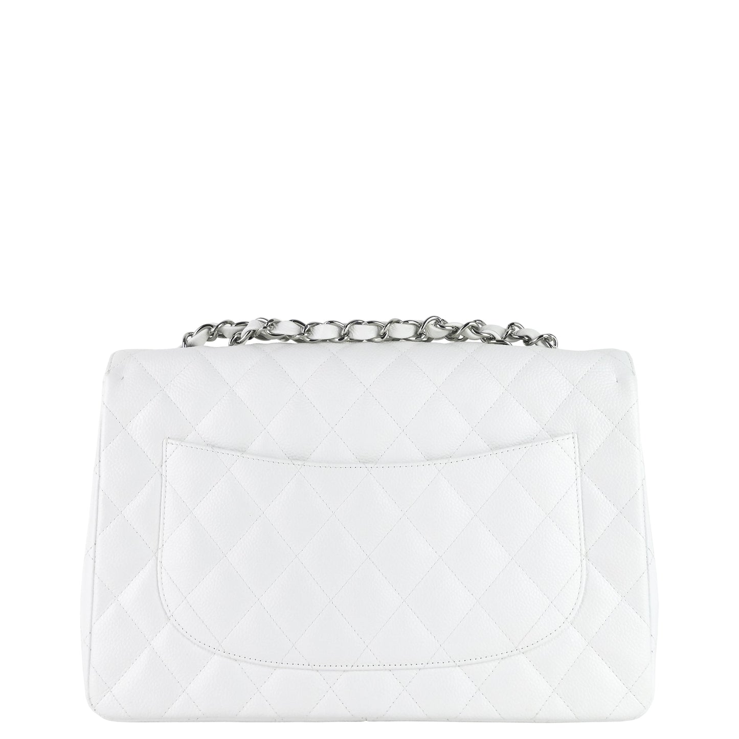 Classic Single Flap Large Caviar Leather Bag