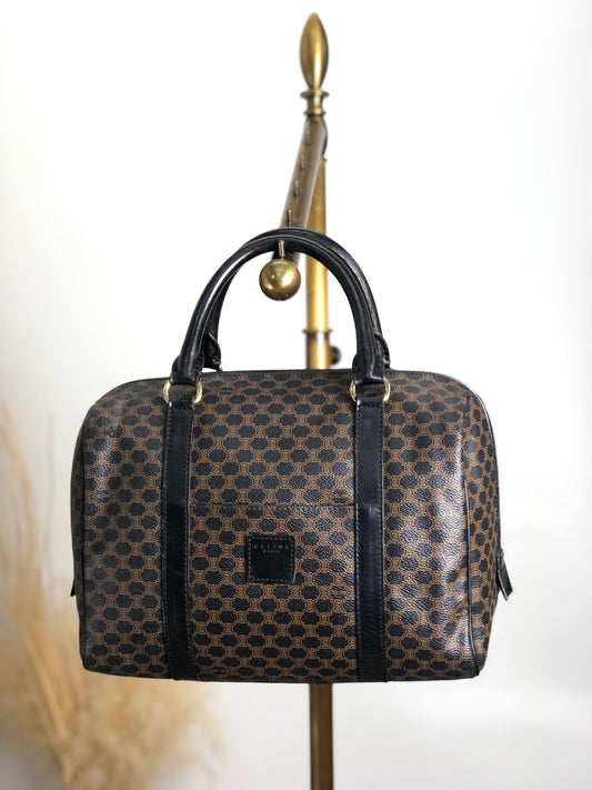 CELINE  Boston bag Handbag Black Vintage jbwfvj