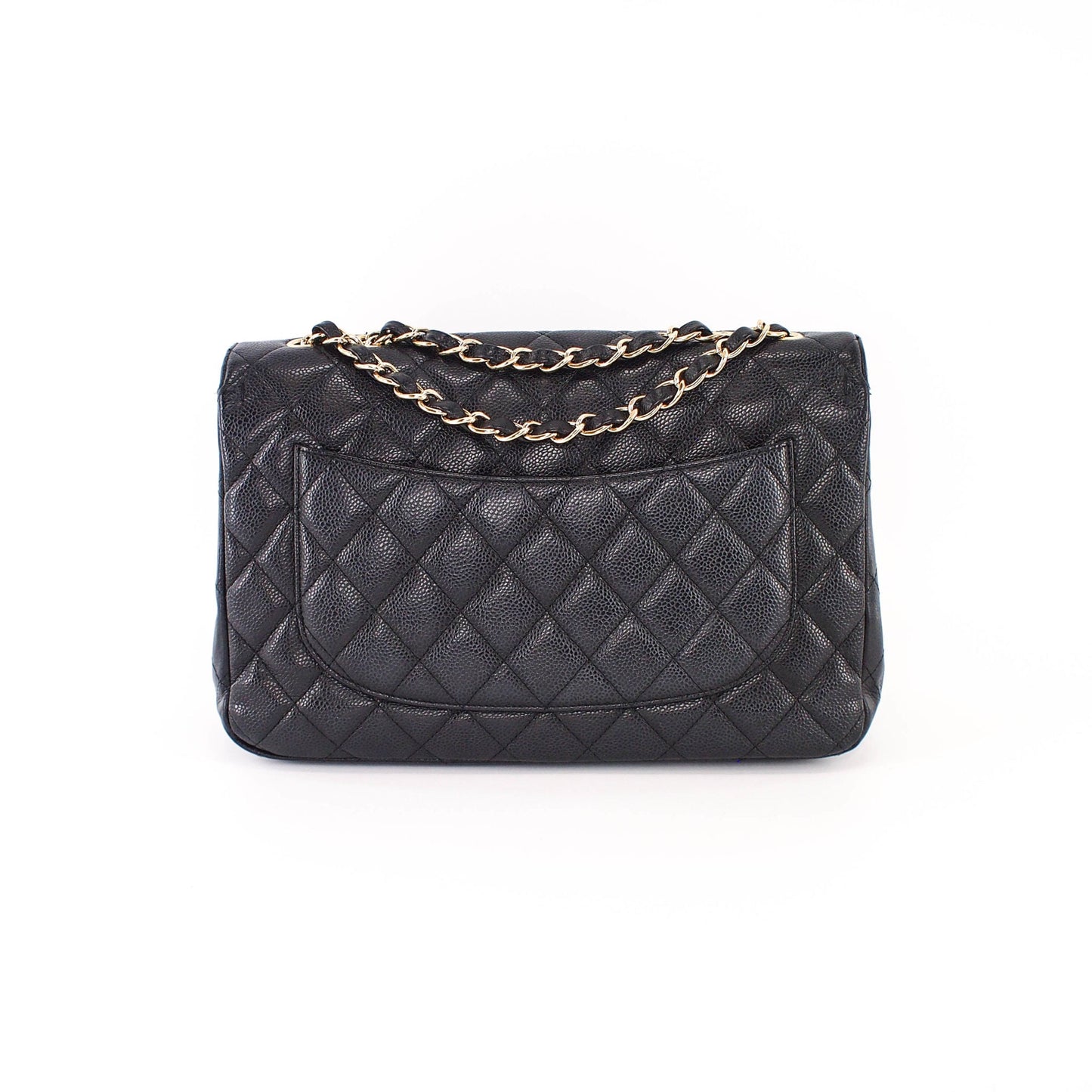 Single Flap Jumbo caviar leather black with ghw