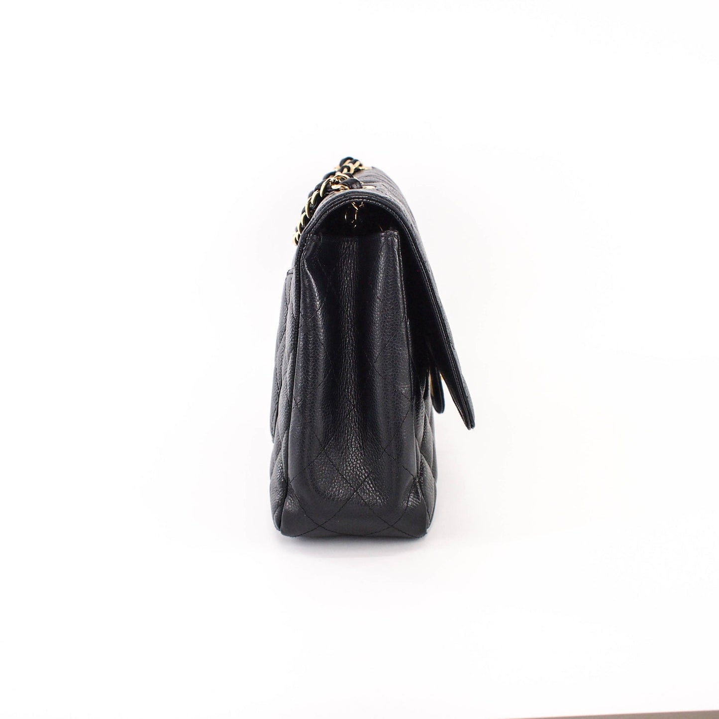 Single Flap Jumbo caviar leather black with ghw