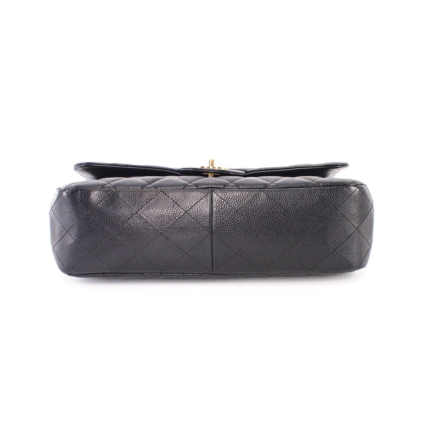 Single Flap Jumbo caviar leather black with ghw