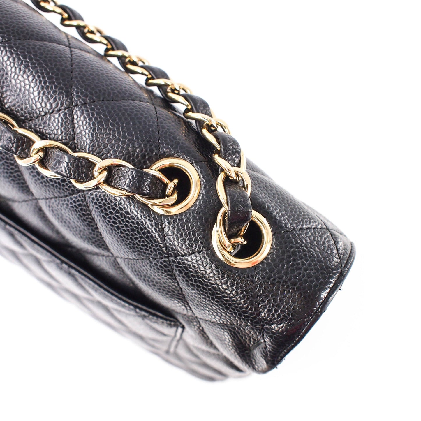 Single Flap Jumbo caviar leather black with ghw