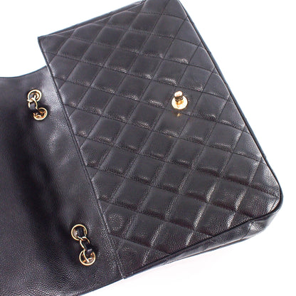 Single Flap Jumbo caviar leather black with ghw