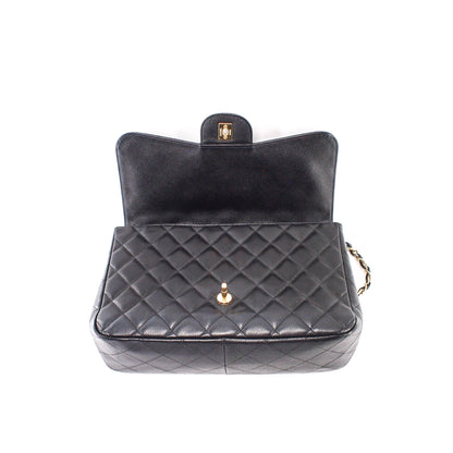 Single Flap Jumbo caviar leather black with ghw