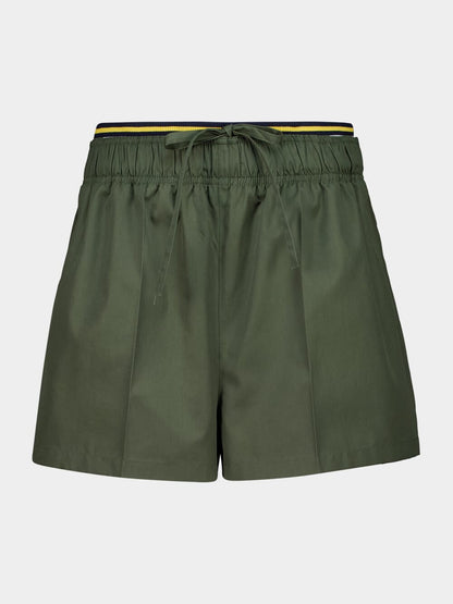 Military Green Poplin Shorts
