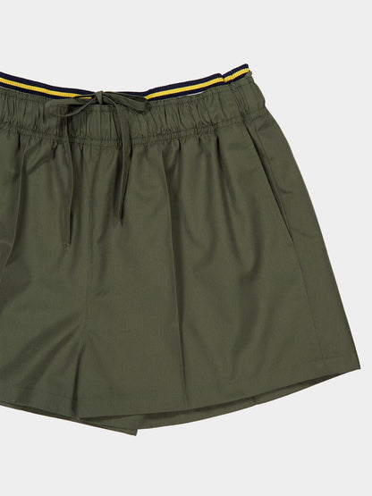 Military Green Poplin Shorts