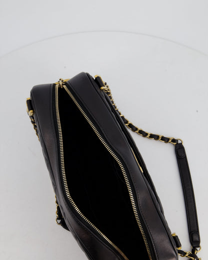 Chanel Black Crossbody Camera Bag in Quilted Lambskin With Gold Hardware