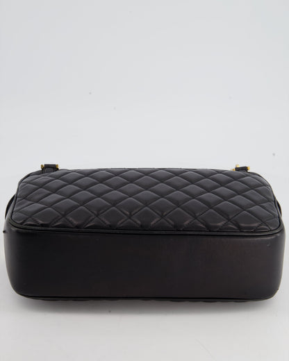 Chanel Black Crossbody Camera Bag in Quilted Lambskin With Gold Hardware