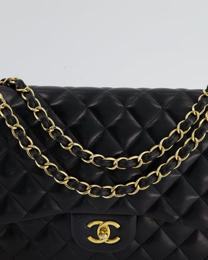 Chanel Black Jumbo Classic Double Flap Bag in Lambskin with Gold Hardware RRP £9,240