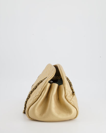 Chanel Metallic Gold Bowling Bag in Aged Calfskin with Antique Gold Hardware