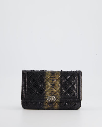 Chanel Black and Gold Wallet on Chain Bag in Python with Ruthenium Hardware