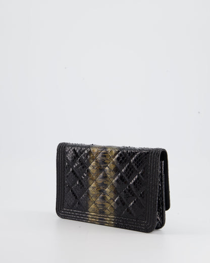 Chanel Black and Gold Wallet on Chain Bag in Python with Ruthenium Hardware