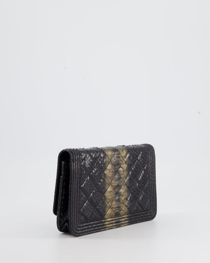 Chanel Black and Gold Wallet on Chain Bag in Python with Ruthenium Hardware