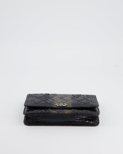 Chanel Black and Gold Wallet on Chain Bag in Python with Ruthenium Hardware