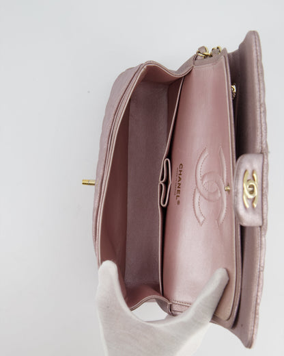 Chanel Metallic Rose Gold Medium Classic Double Flap Bag in Coated Calfskin with Champagne Gold Hardware RRP £8,530