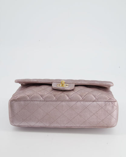 Chanel Metallic Rose Gold Medium Classic Double Flap Bag in Coated Calfskin with Champagne Gold Hardware RRP £8,530