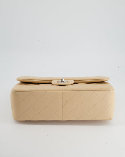 Chanel Beige Jumbo Classic Double Flap Bag in Lambskin with Silver Hardware RRP £9,240