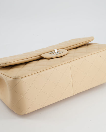 Chanel Beige Jumbo Classic Double Flap Bag in Lambskin with Silver Hardware RRP £9,240