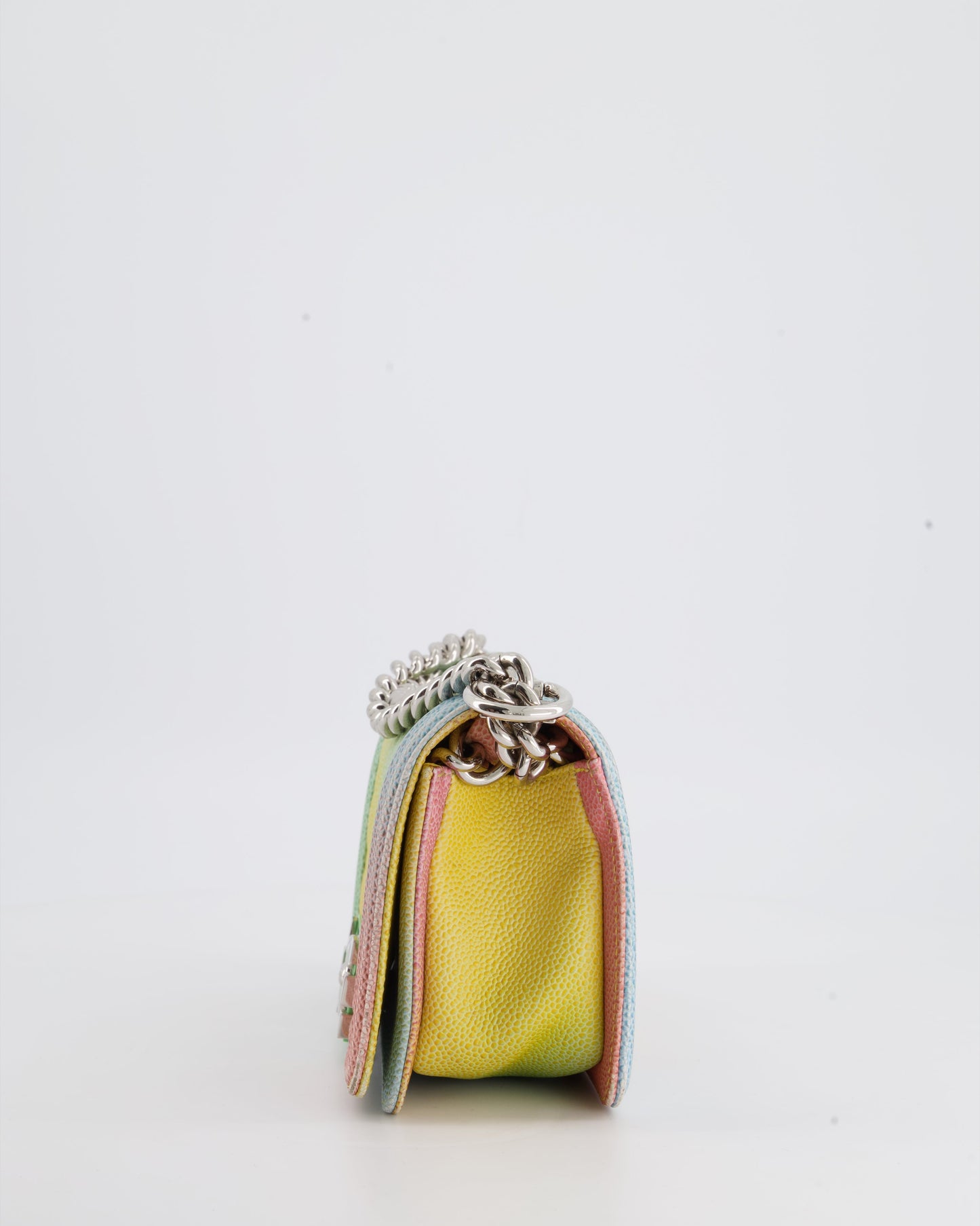ChanelMulti-Coloured Small Boy Bag in Caviar Leather with Silver Hardware