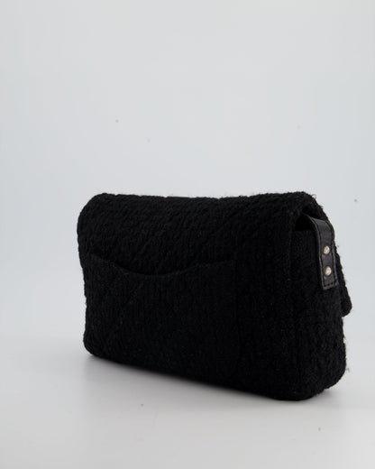 Chanel Large Black Reissue Bag in Tweed Fabric with Ruthenium Hardware