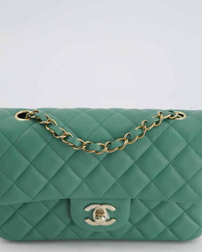 Chanel Green Mini Rectangular Bag in Lambskin Leather with  Champagne Gold Hardware