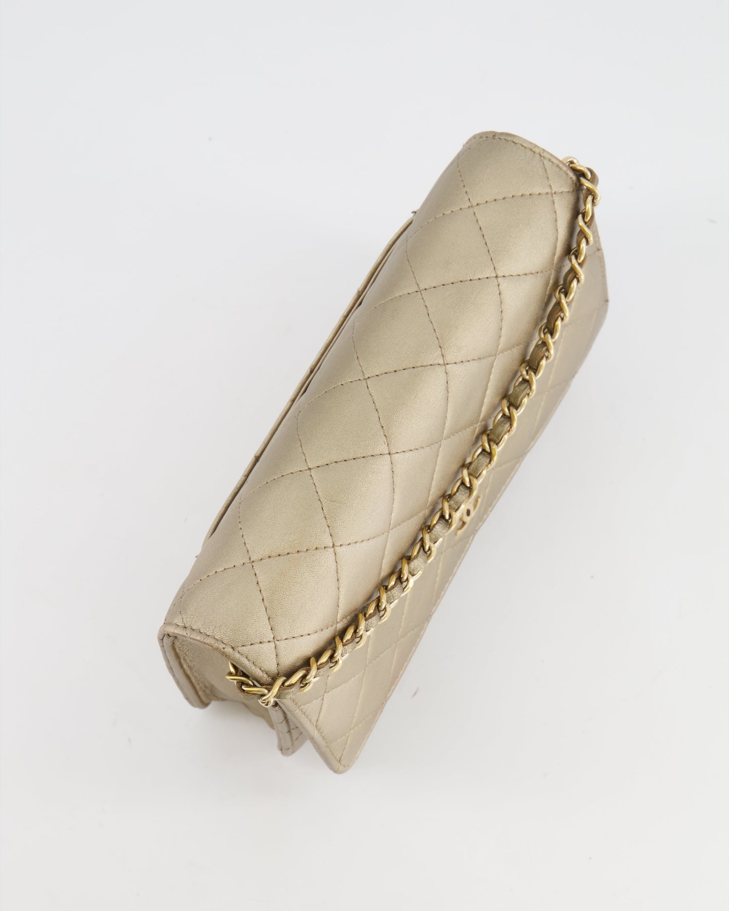 Chanel Metallic Gold Wallet on Chain Bag in Lambskin Leather with Gold Hardware