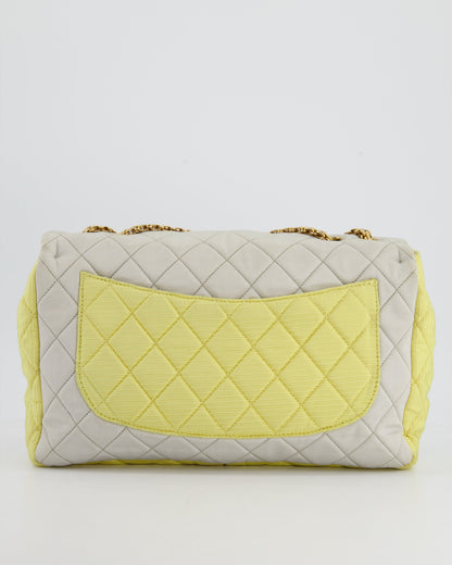 Chanel Large Jersey Reissue Pastel Yellow, Grey and Pink with Antique Gold Hardware