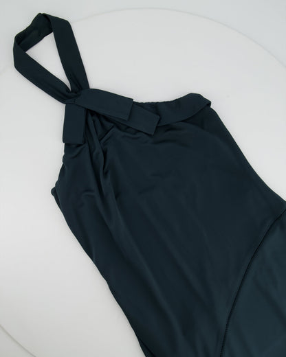 Gucci Green Sleeveless Bow Neck Dress with Cutout Line Details Size IT 40 (UK 8)