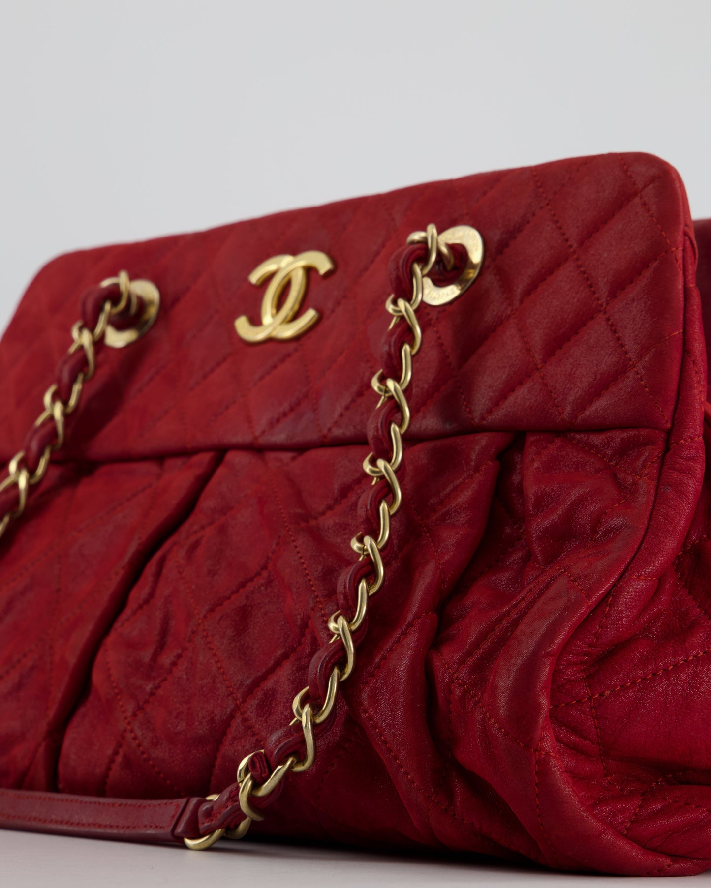 Chanel Burgundy Mademoiselle Shoulder Bag in Nubuck Leather and Gold Hardware