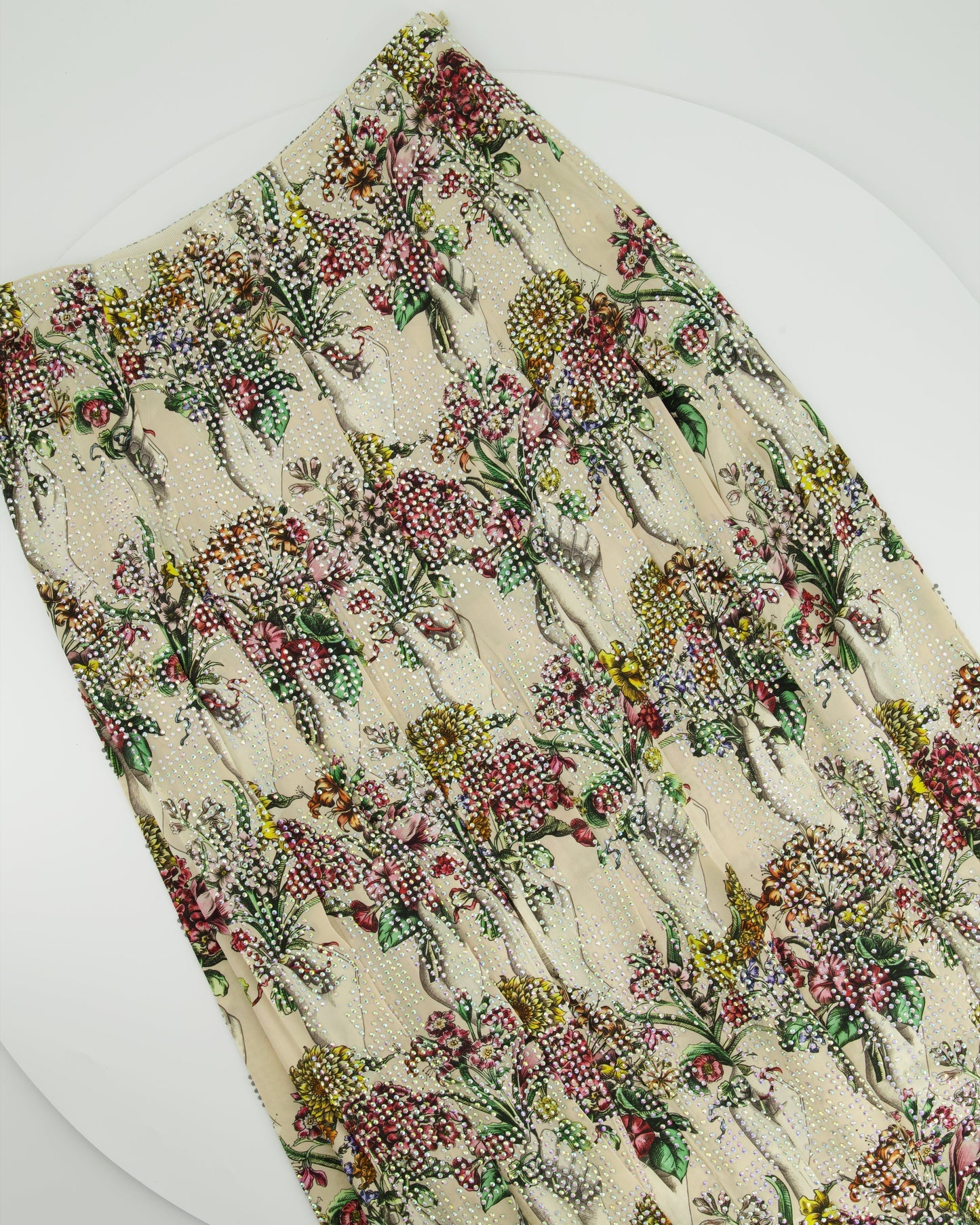 Gucci Floral Bouquet Print with Crystals Skirt IT 38 (UK 6) RRP ?2250