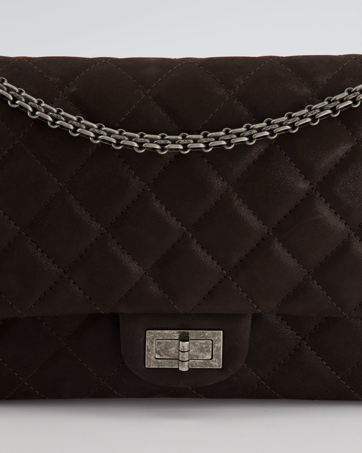 Chanel Chocolate Brown Maxi 2.55 Reissue in Iridescent Calfskin with Ruthenium Hardware