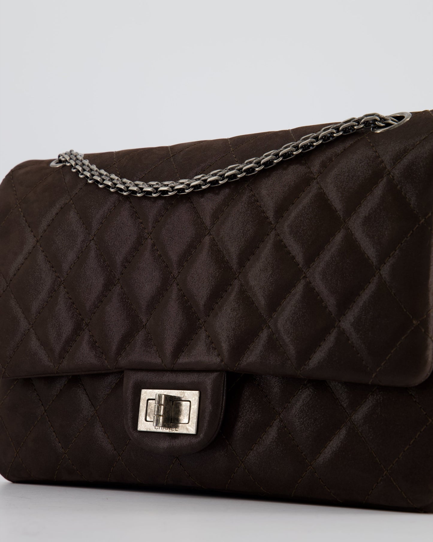 Chanel Chocolate Brown Maxi 2.55 Reissue in Iridescent Calfskin with Ruthenium Hardware