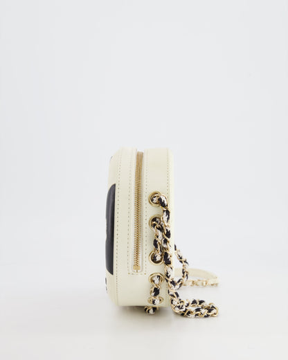 Chanel La Pausa Coco Lifesaver Bag in Black and White with Champagne Gold Hardware