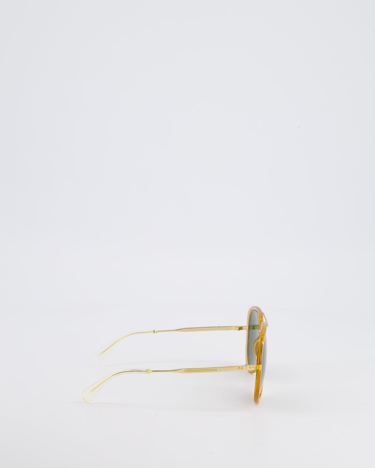 Gucci Gold Acetate Aviator Sunglasses