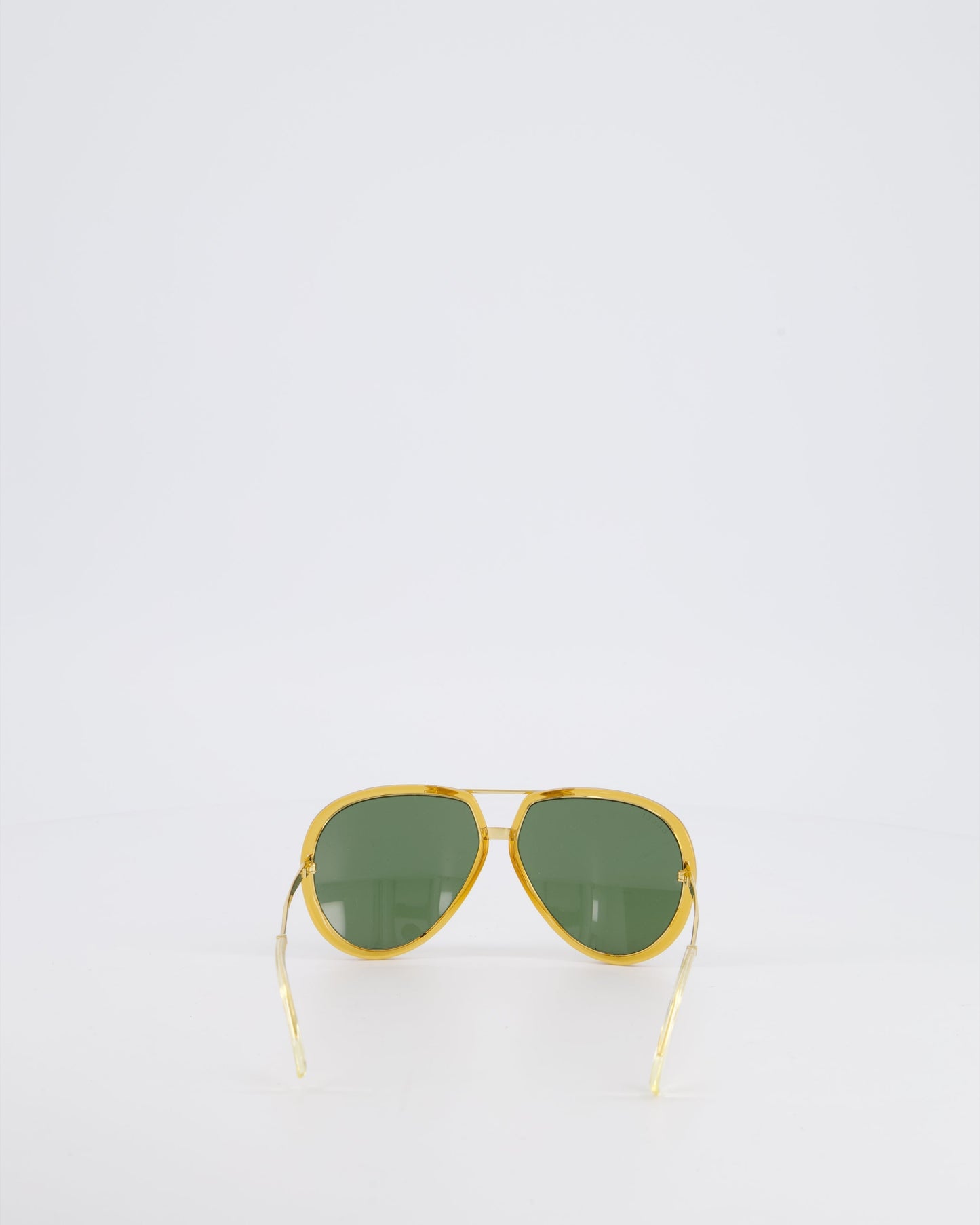 Gucci Gold Acetate Aviator Sunglasses